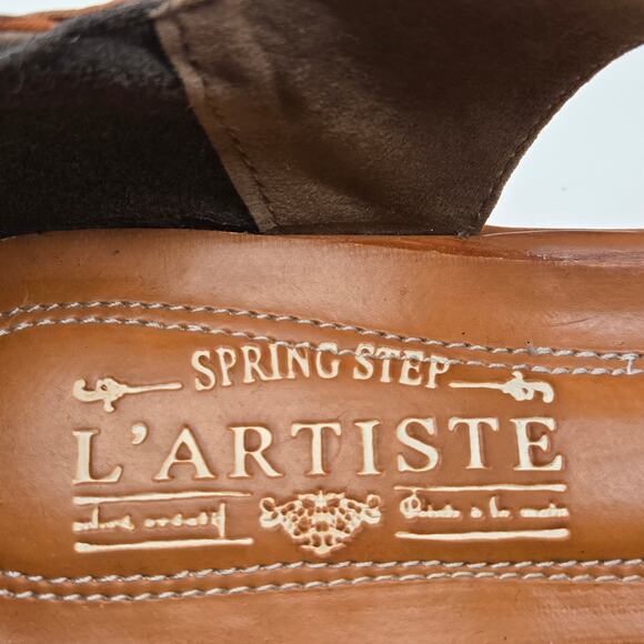 L'Artiste Gloss Mary Jane Brown Leather Closed Toe Comfort Clogs Sz 38 / 7.5 -8 - Picture 9 of 11